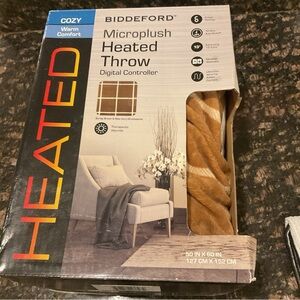 Biddeford Microplush Heated Throw - Brown
